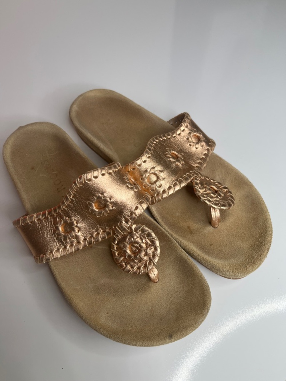 Jack Rogers Comfort Sandals Size 6.5 Rose Gold